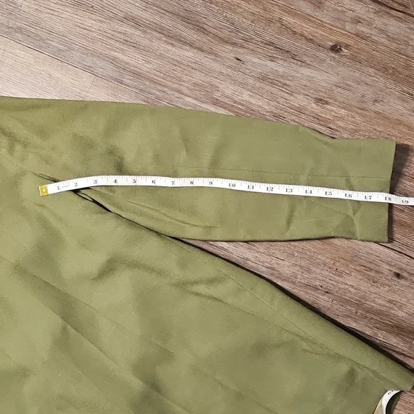 Womens Requirements Chartreuse Linen Blazer Sz 10 - Picture 8 of 8